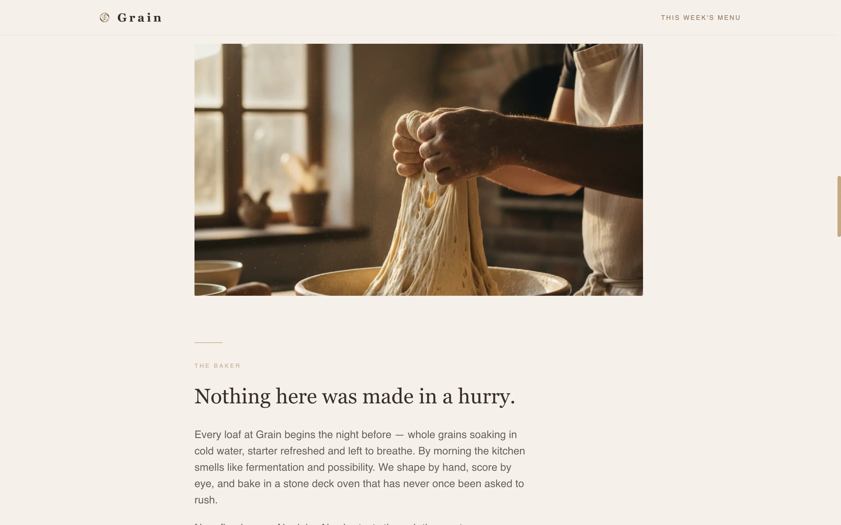 Grain - Artisan Bakery Landing Page Template