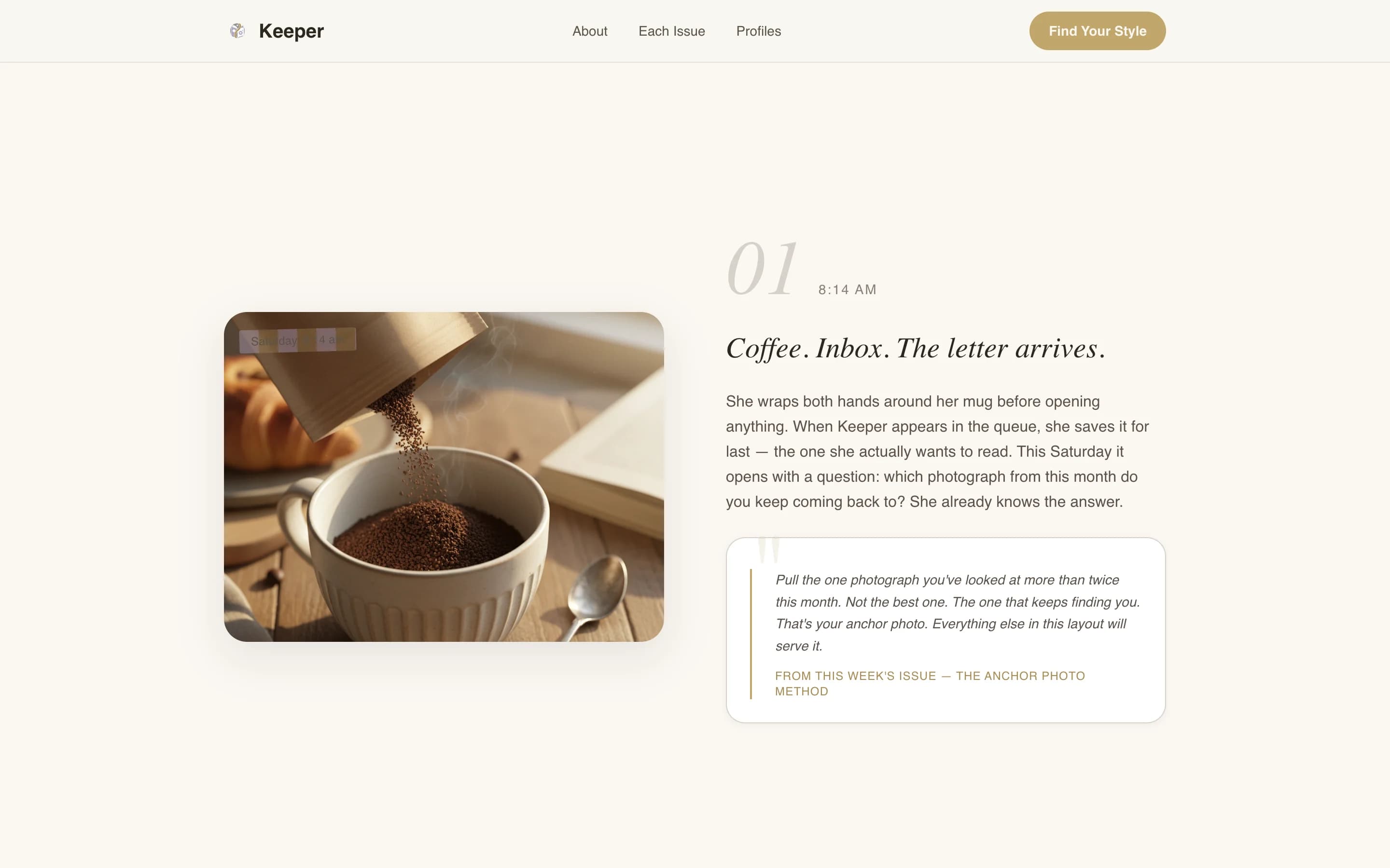 Keeper - Elegant Scrapbooking Landing Page Template