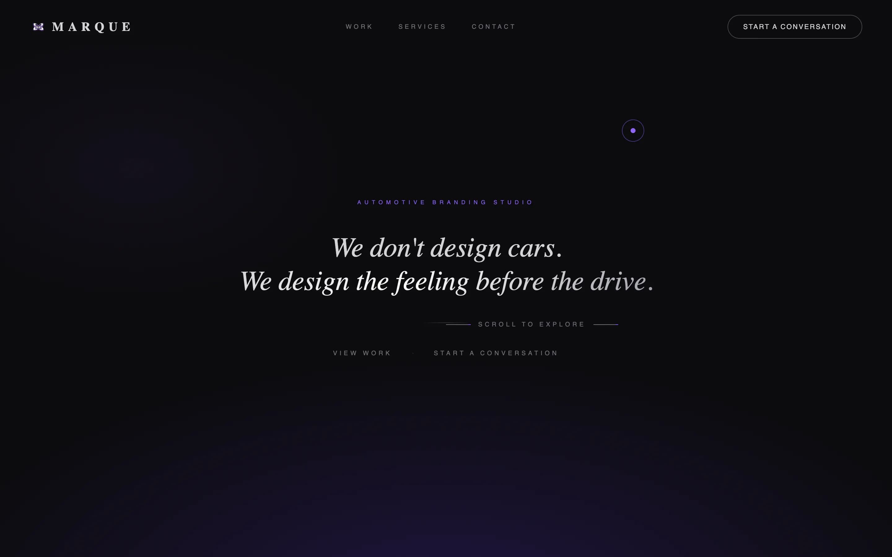 Marque - Cinematic Automotivebranding Landing Page Template