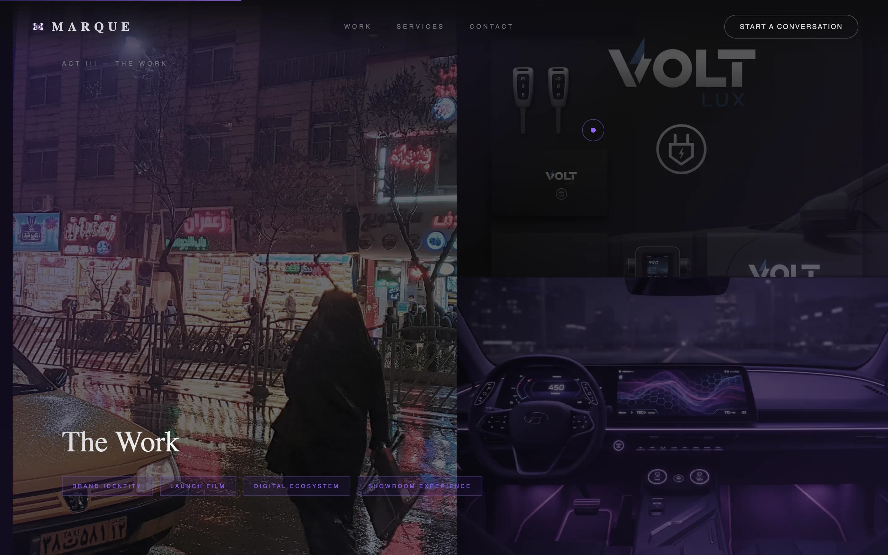 Marque - Cinematic Automotivebranding Landing Page Template