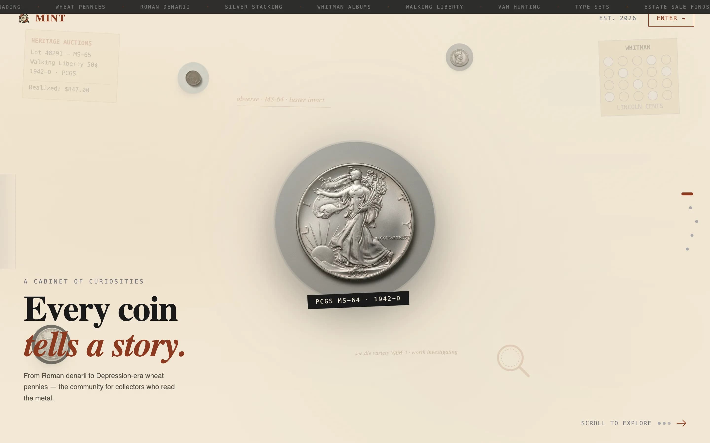 Mint - Timeless Numismatics Landing Page Template