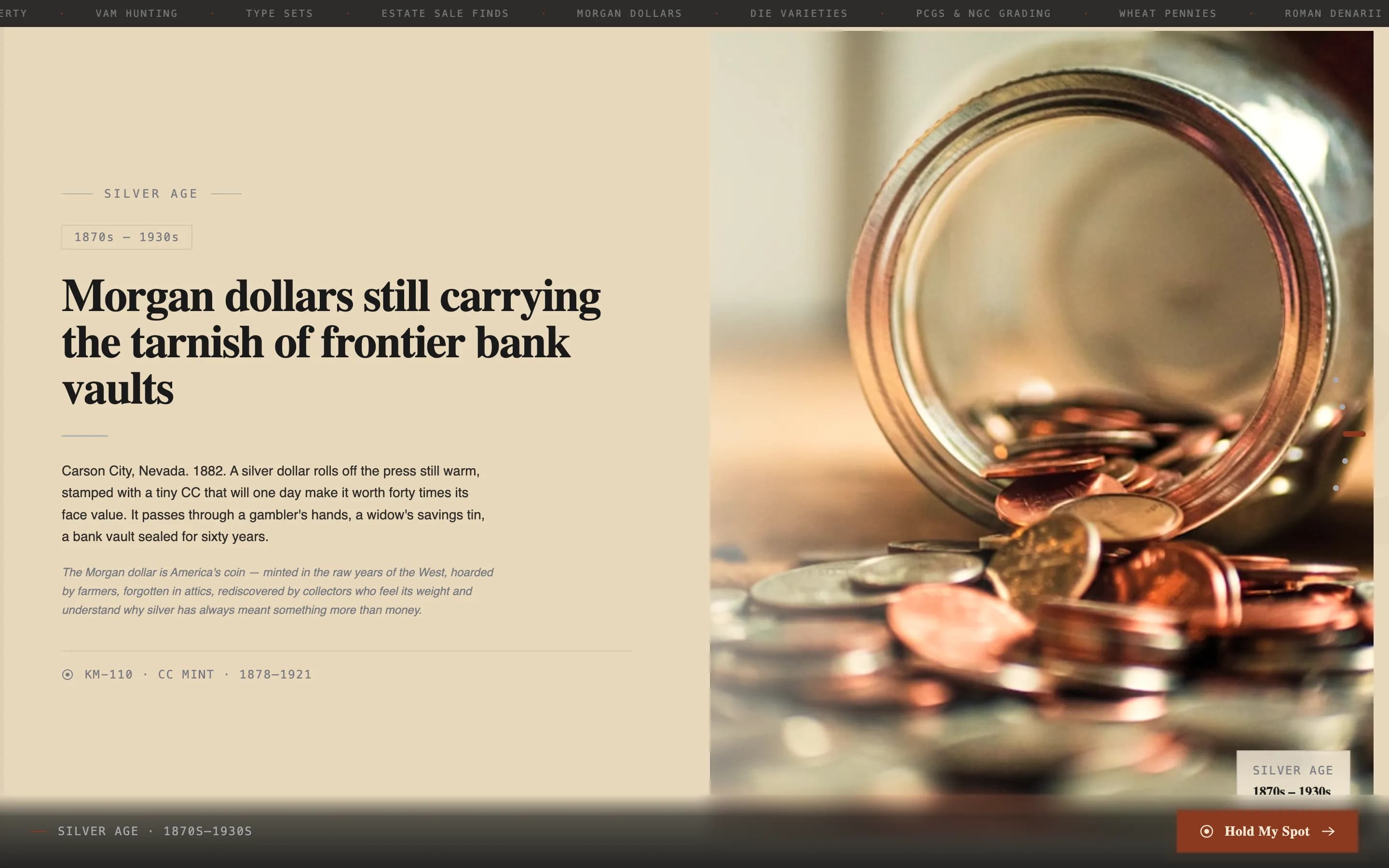Mint - Timeless Numismatics Landing Page Template