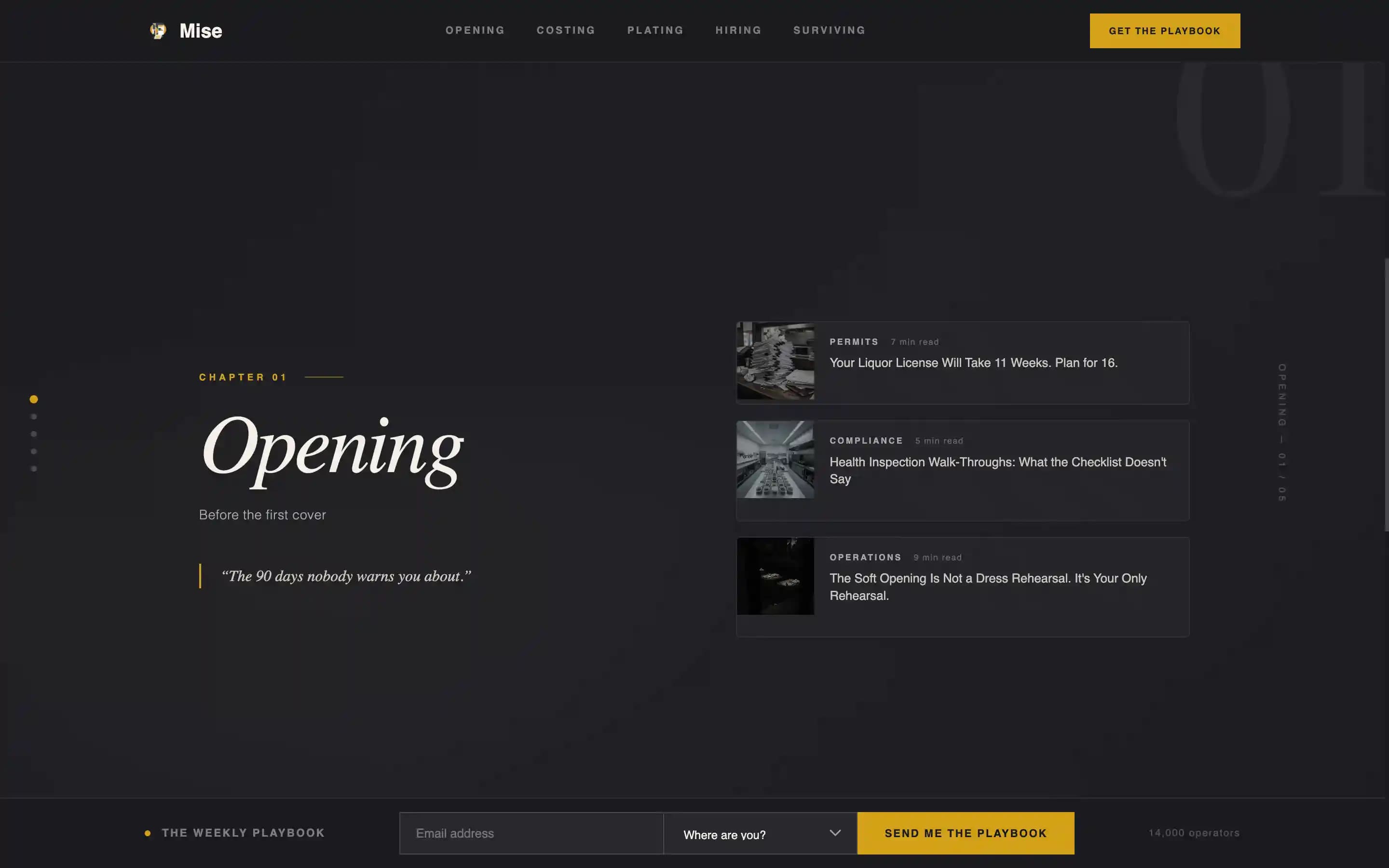 Mise — Immersive Fine Dining Landing Page Template