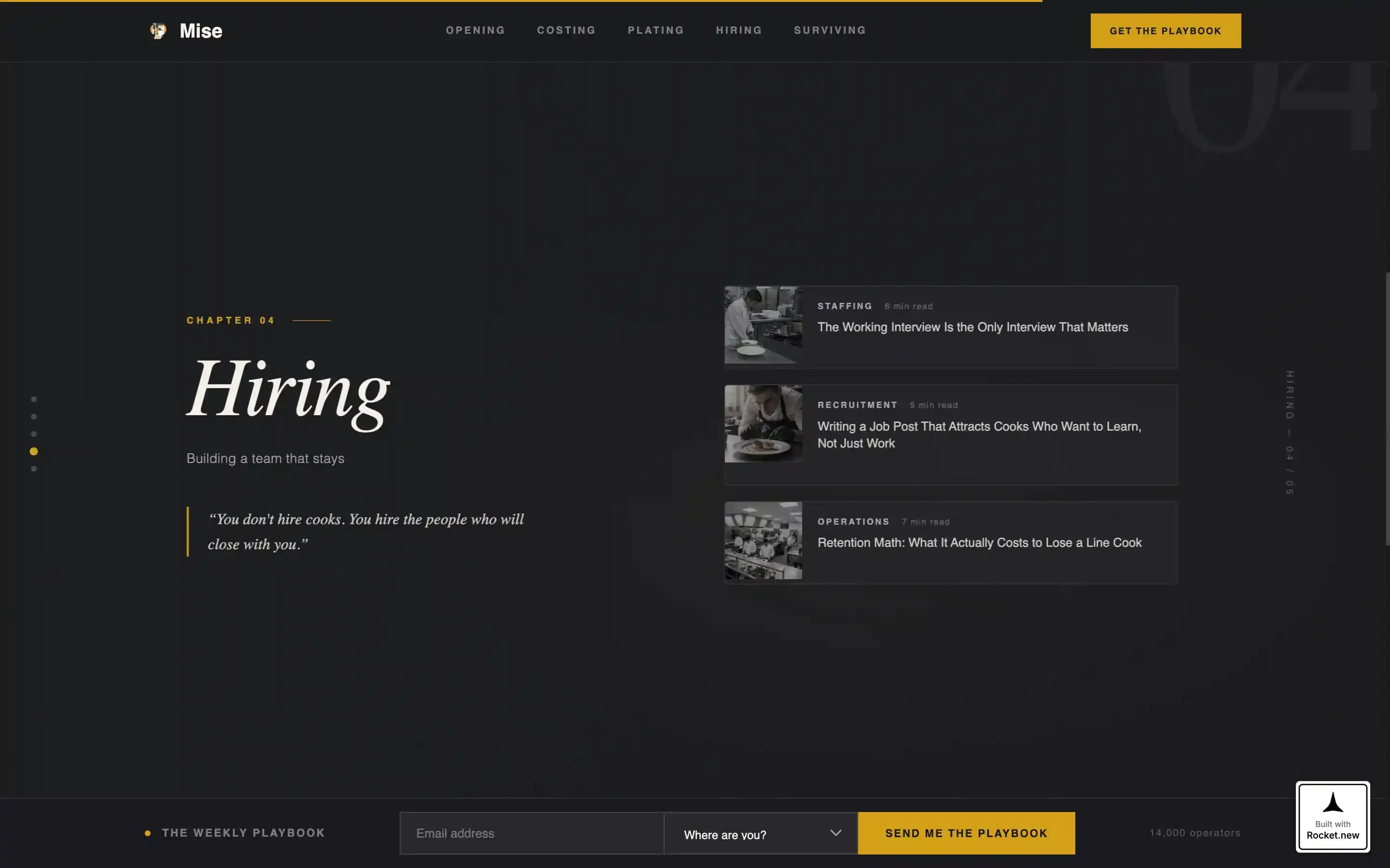 Mise — Immersive Fine Dining Landing Page Template