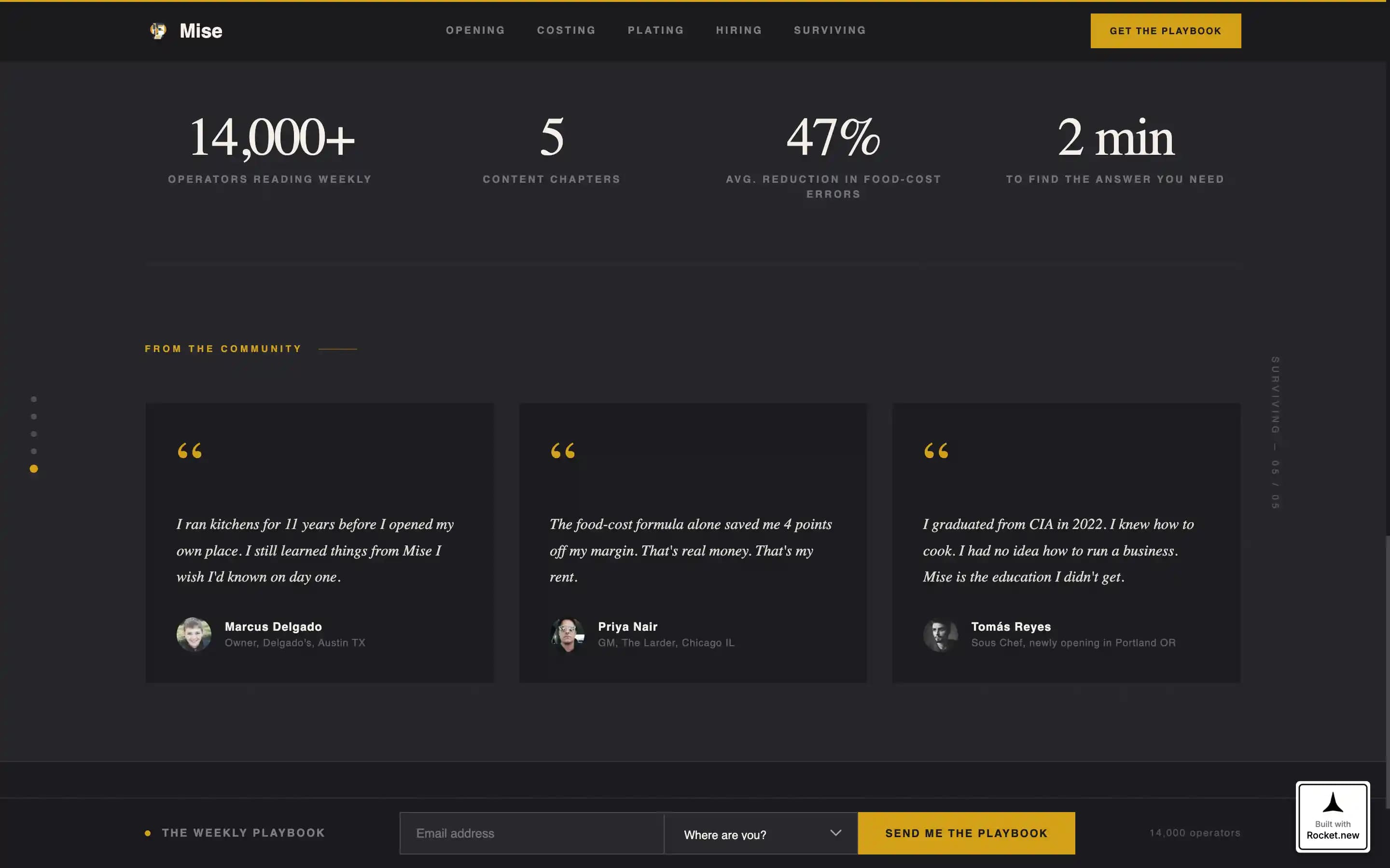 Mise — Immersive Fine Dining Landing Page Template
