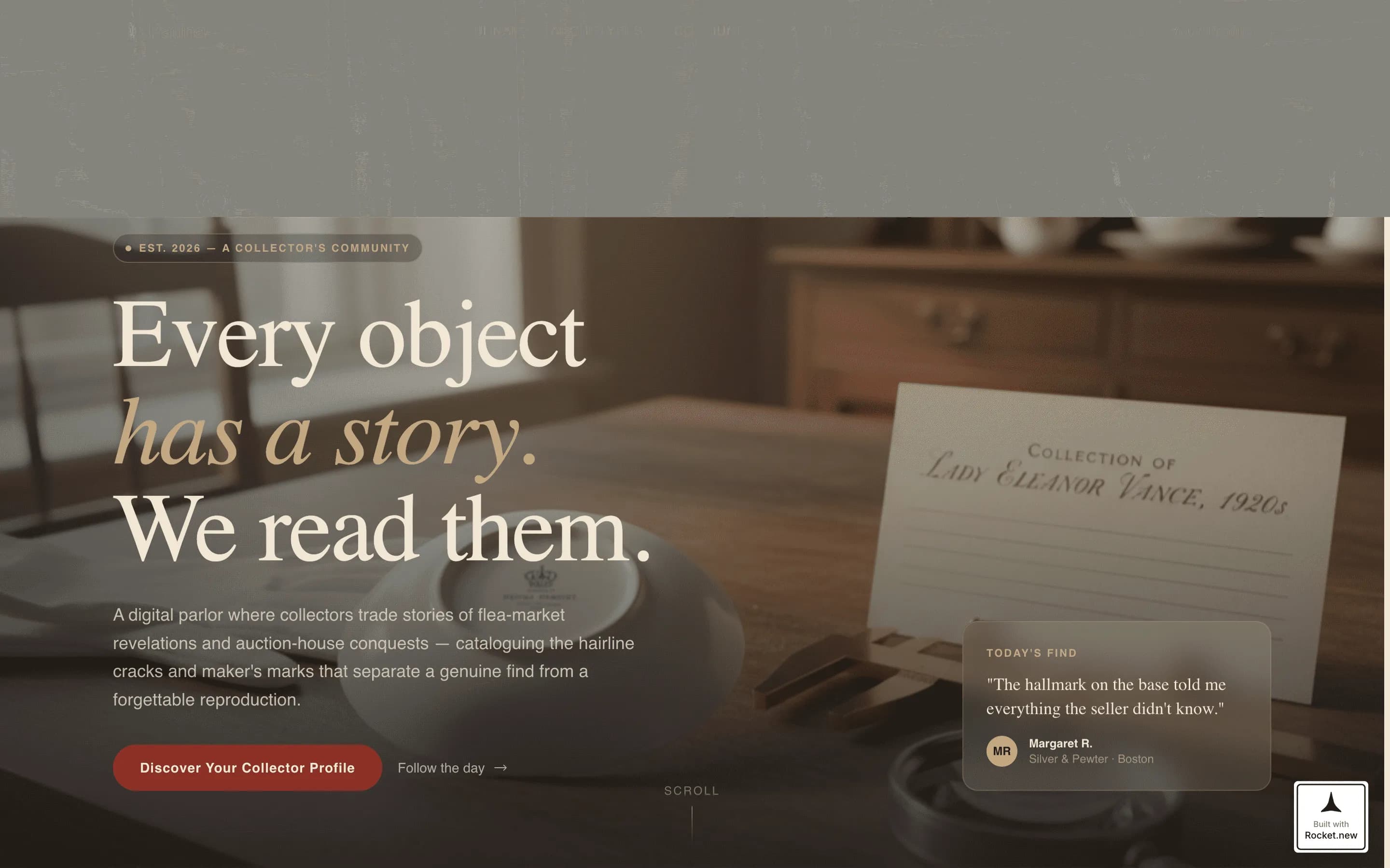 Patina - Refined Antiquecollecting Landing Page Template