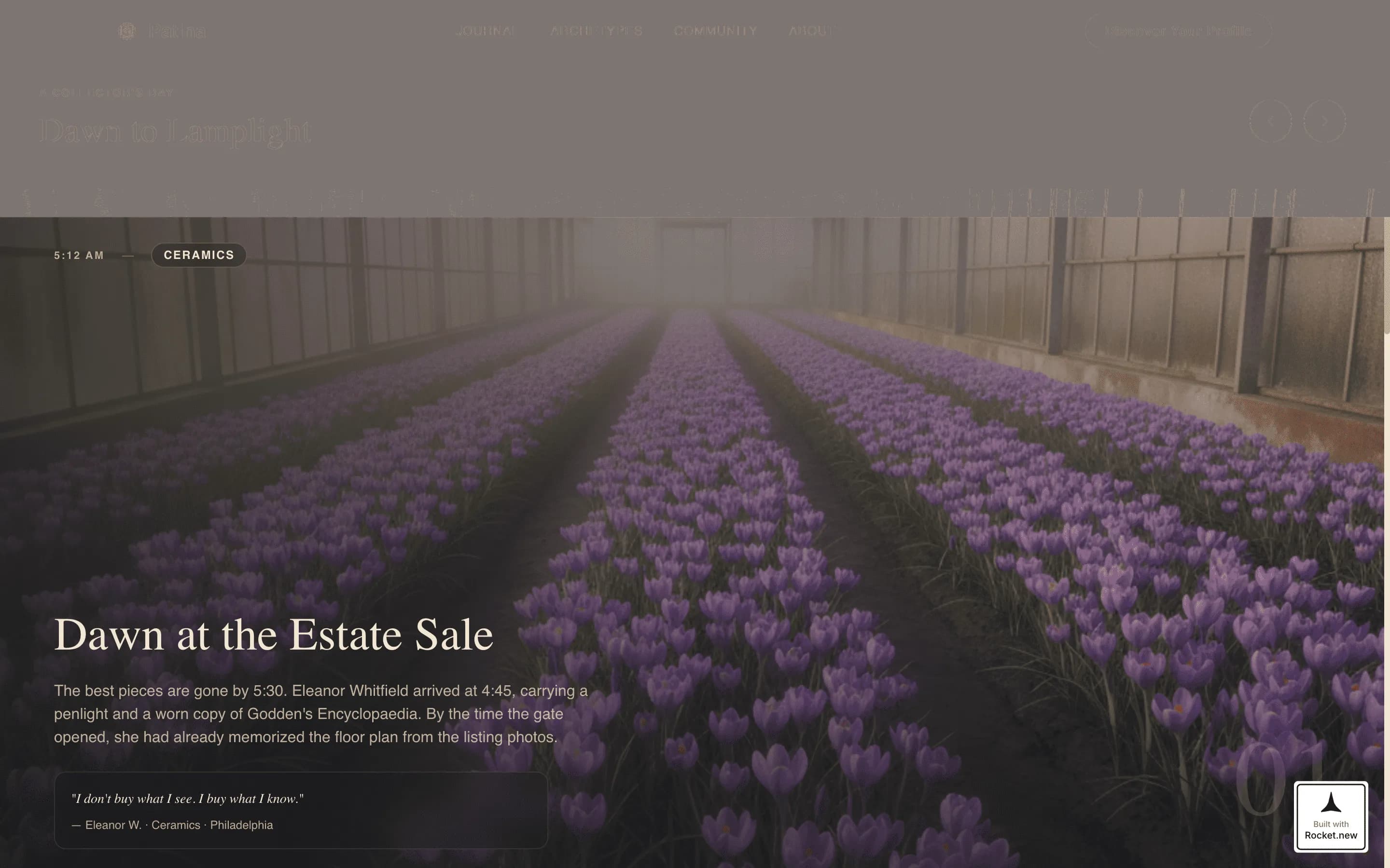 Patina - Refined Antiquecollecting Landing Page Template