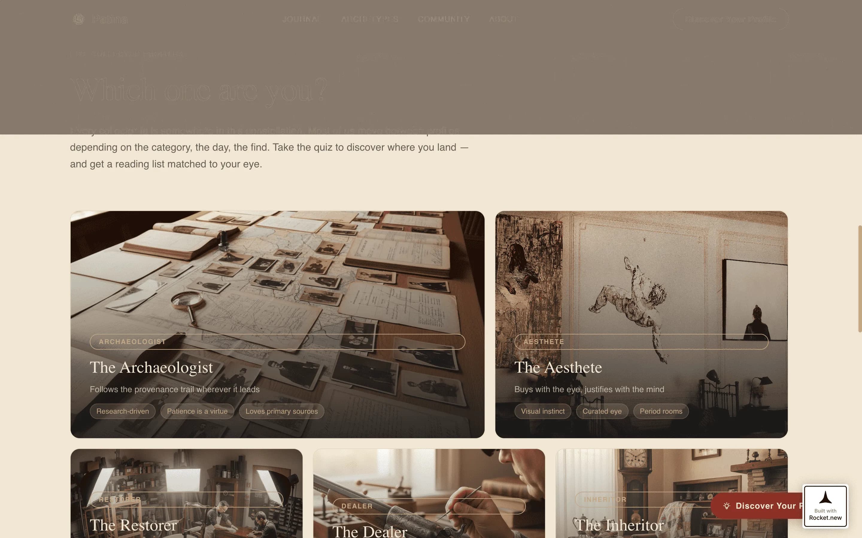 Patina - Refined Antiquecollecting Landing Page Template