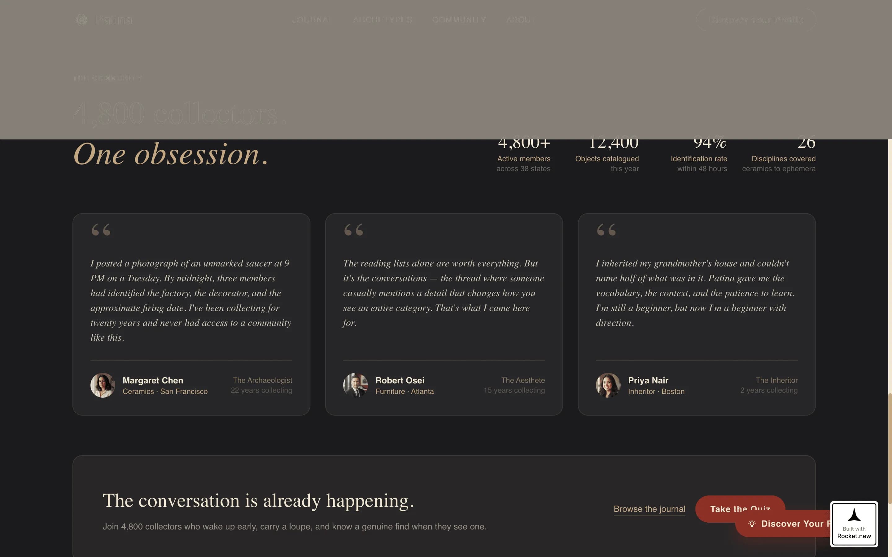 Patina - Refined Antiquecollecting Landing Page Template