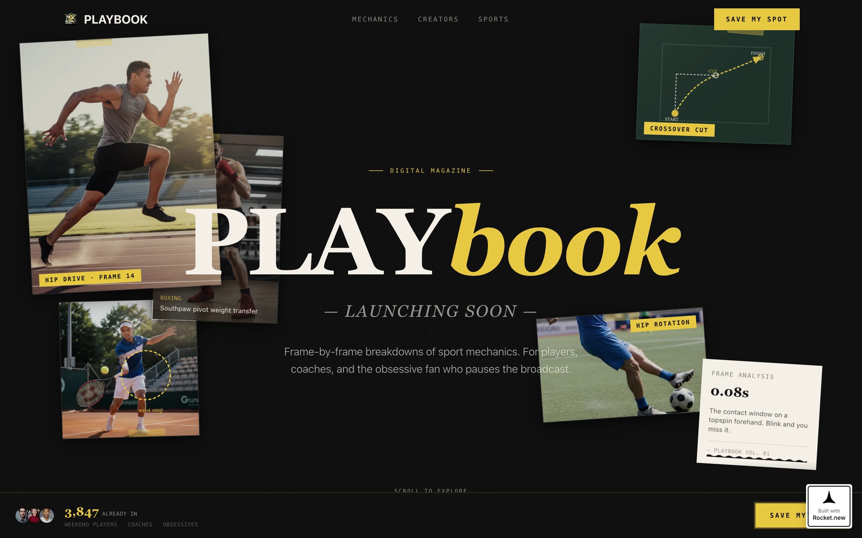 Playbook - Cinematic Sports Landing Page Template
