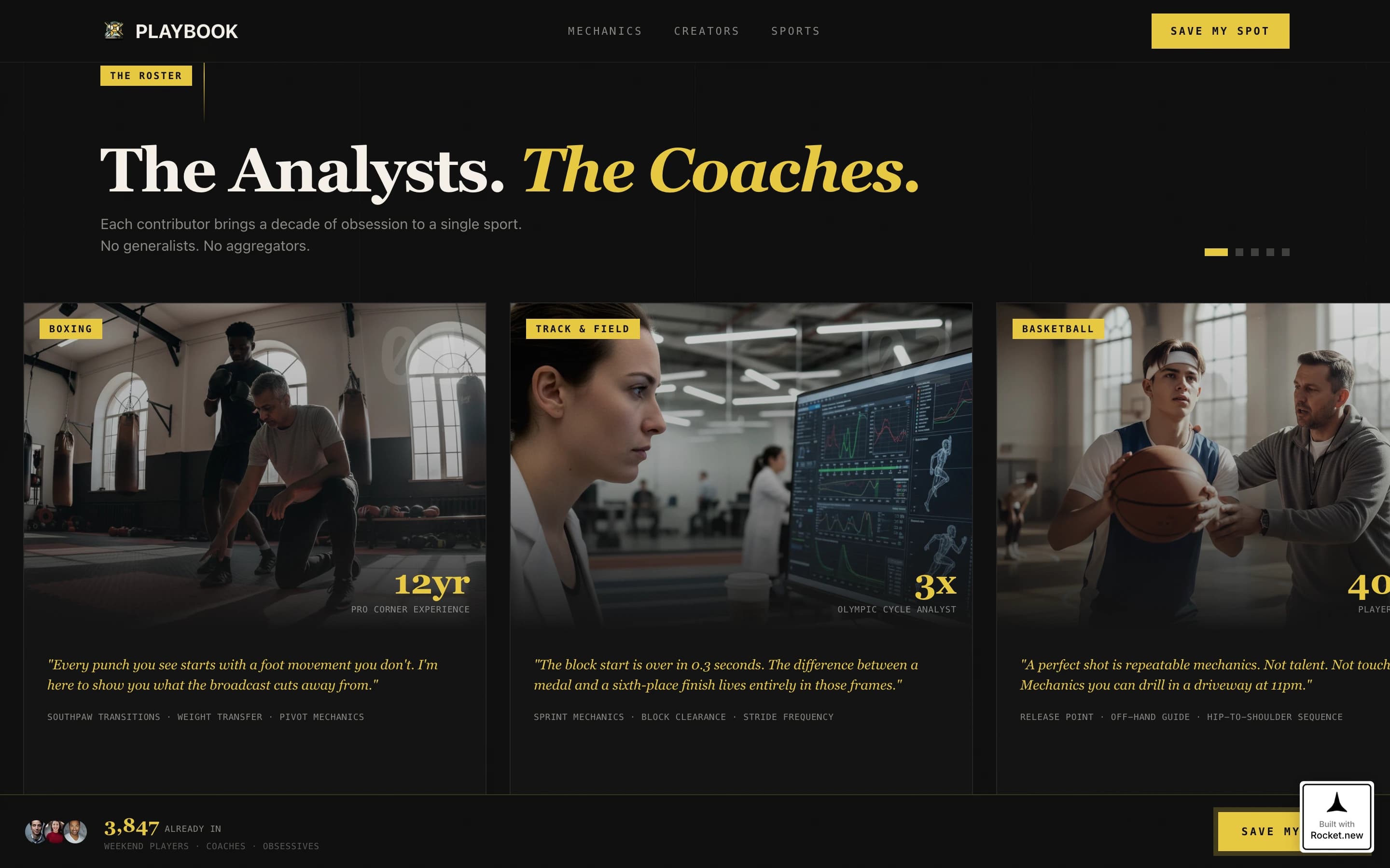 Playbook - Cinematic Sports Landing Page Template