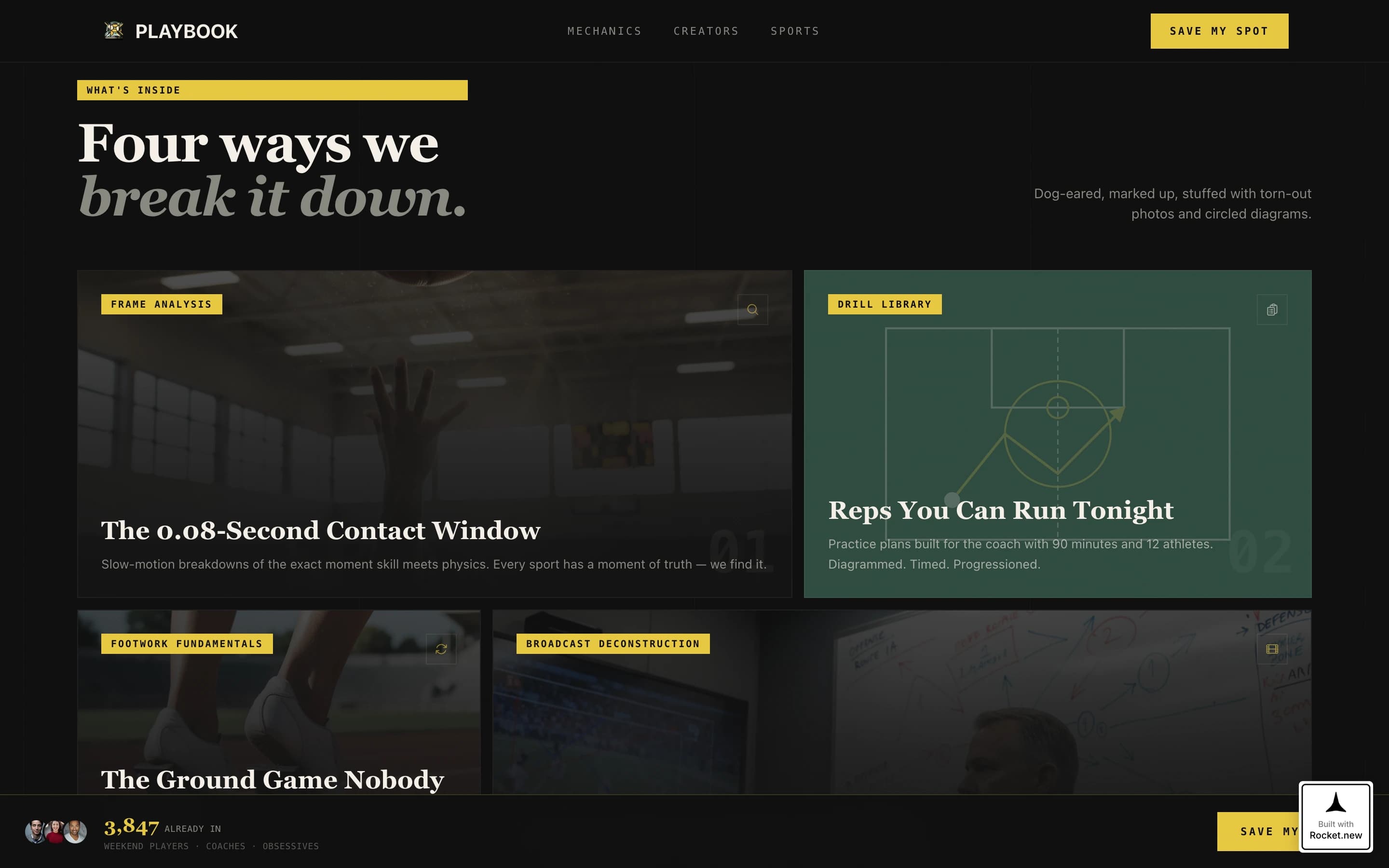 Playbook - Cinematic Sports Landing Page Template