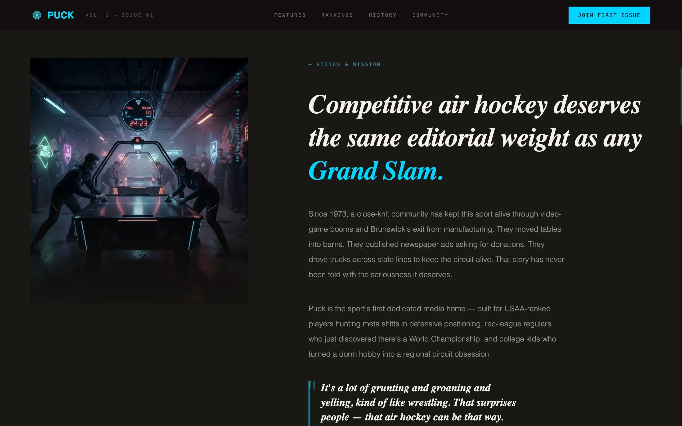 Puck - Electric Airhockey Landing Page Template