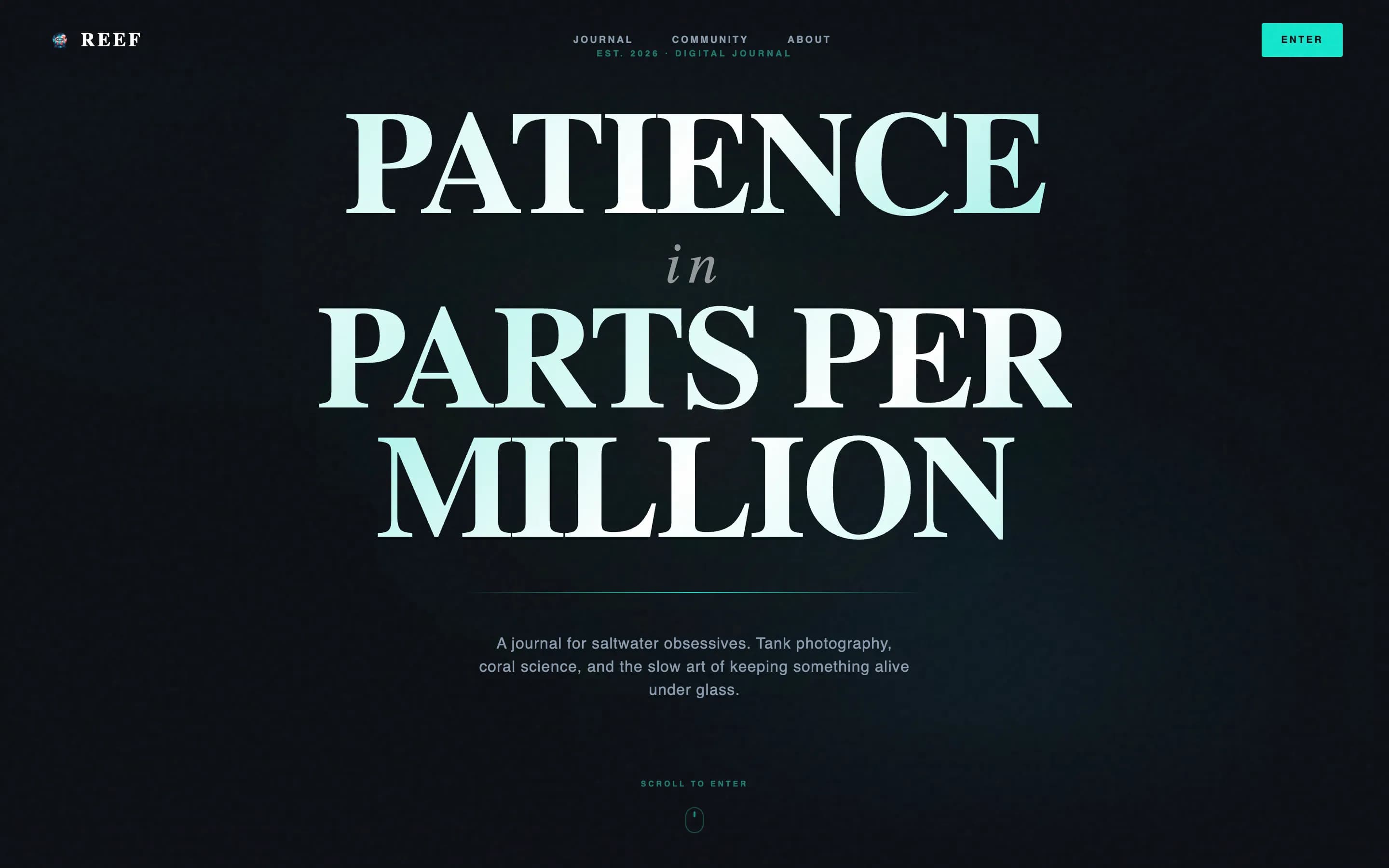Reef - Cinematic Aquarium Landing Page Template