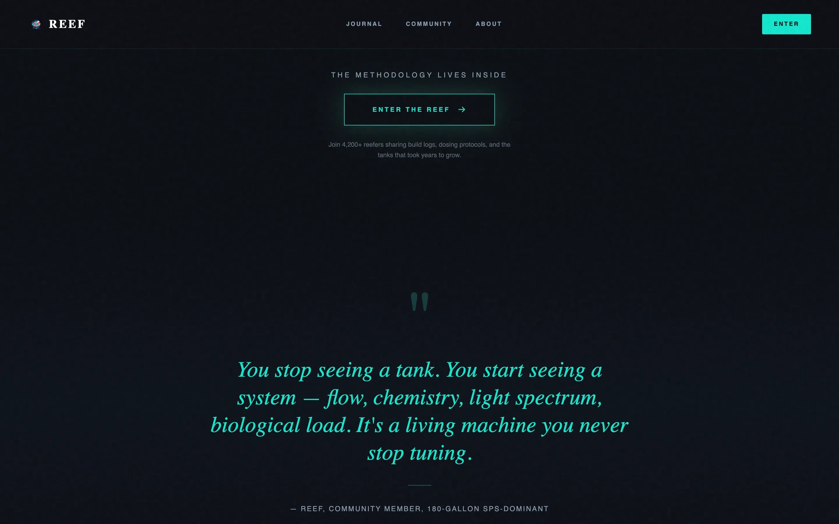 Reef - Cinematic Aquarium Landing Page Template
