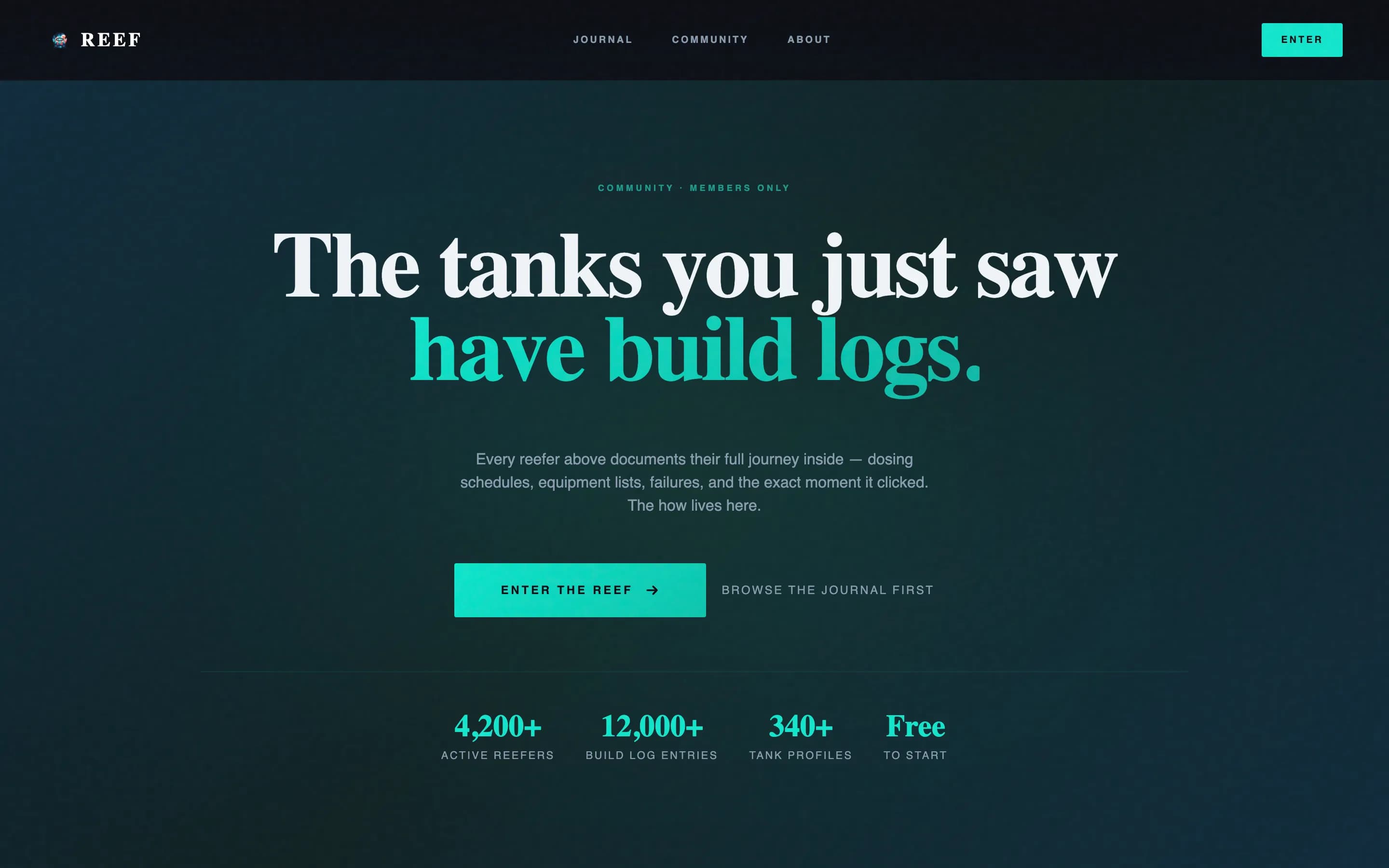 Reef - Cinematic Aquarium Landing Page Template