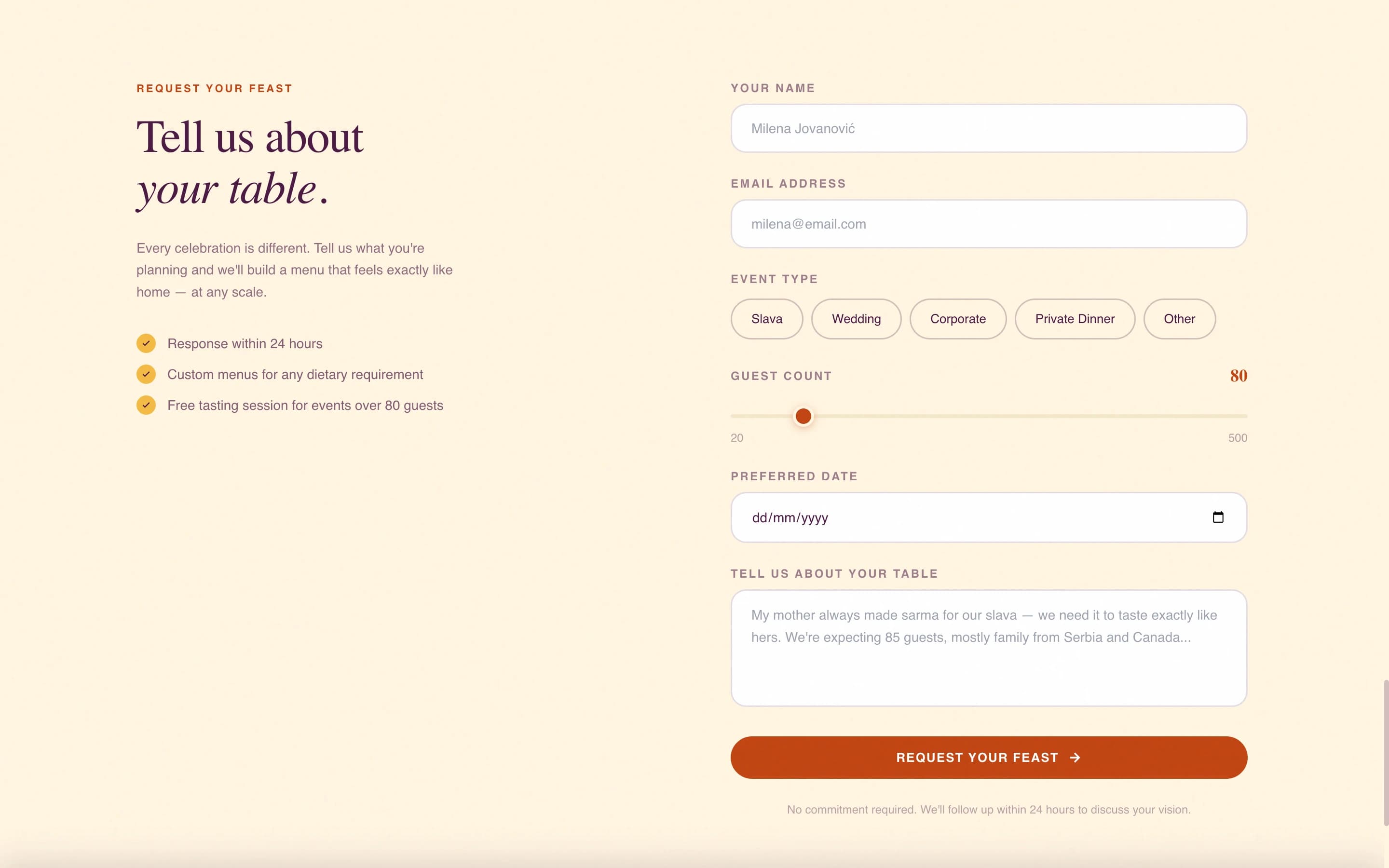 Sofra - Authentic Serbian Catering Landing Page Template