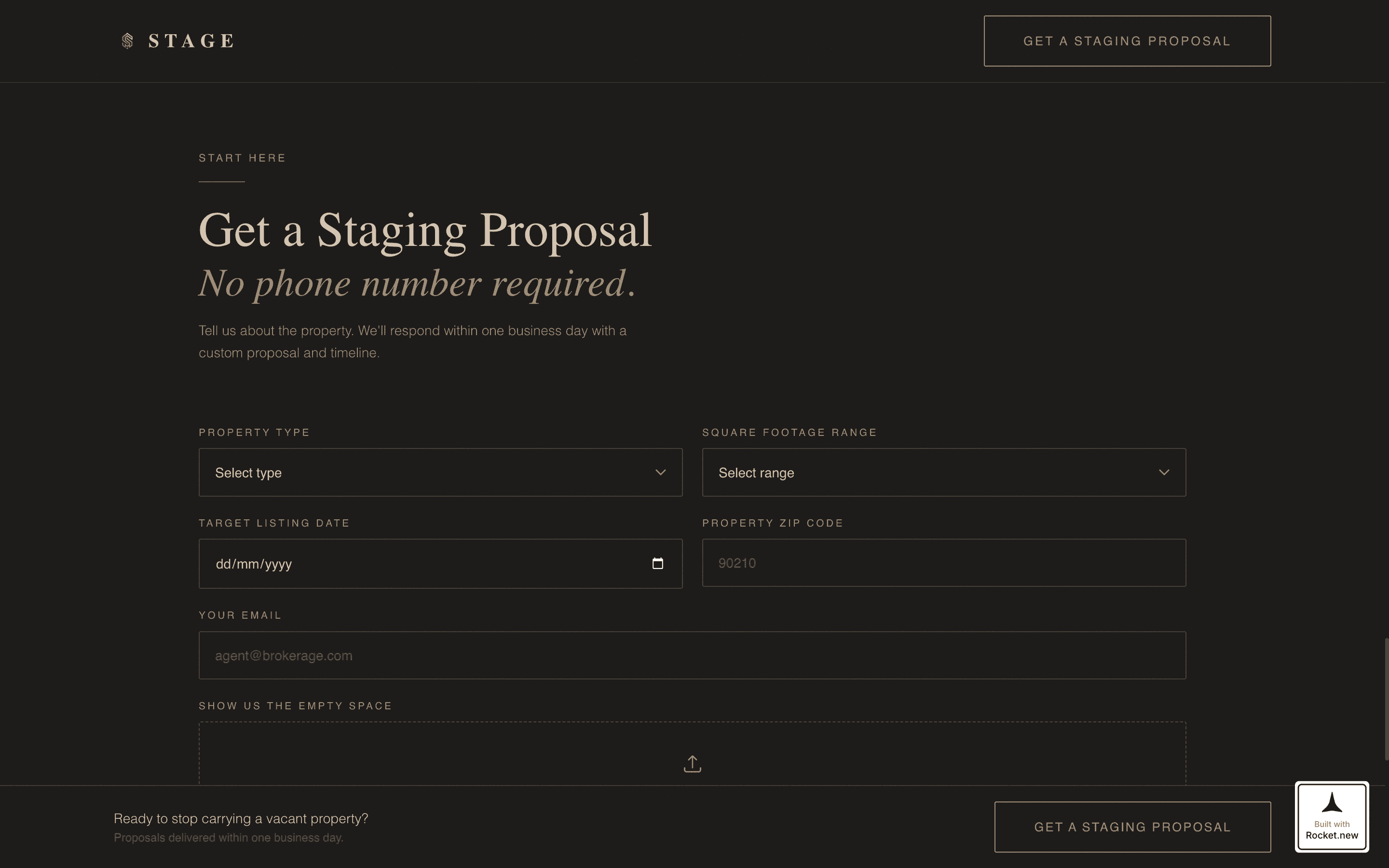 Backdrop — Immersive Home Staging Landing Page Template