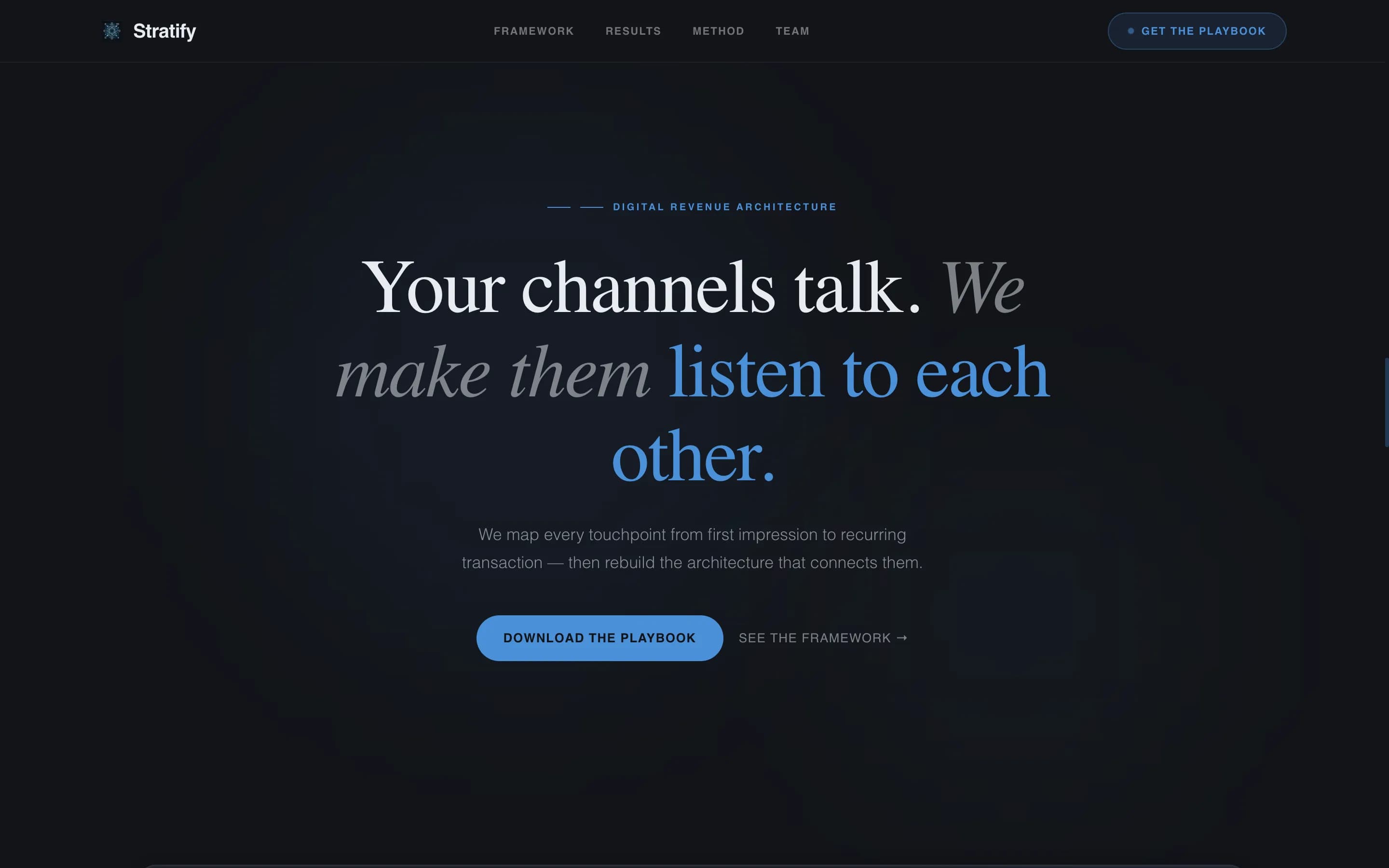 Stratify - Immersive Strategy Landing Page Template