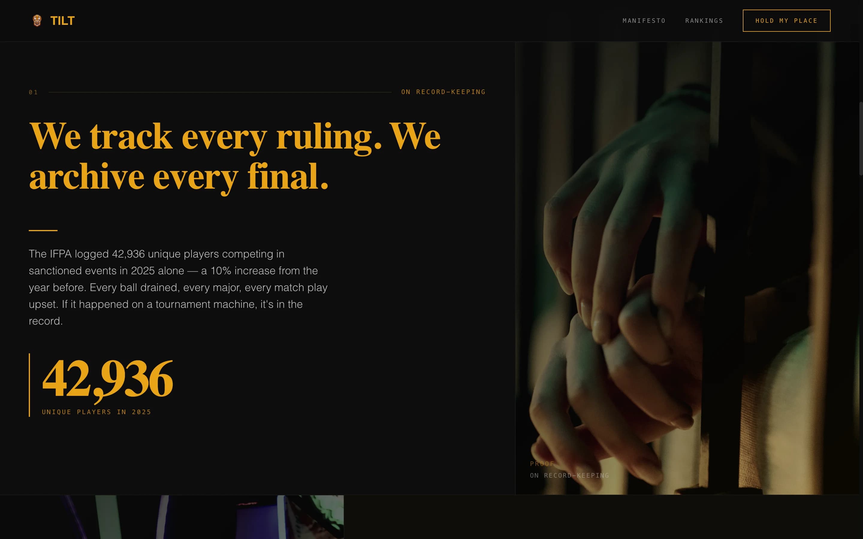 Tilt - Cinematic Pinball Landing Page Template
