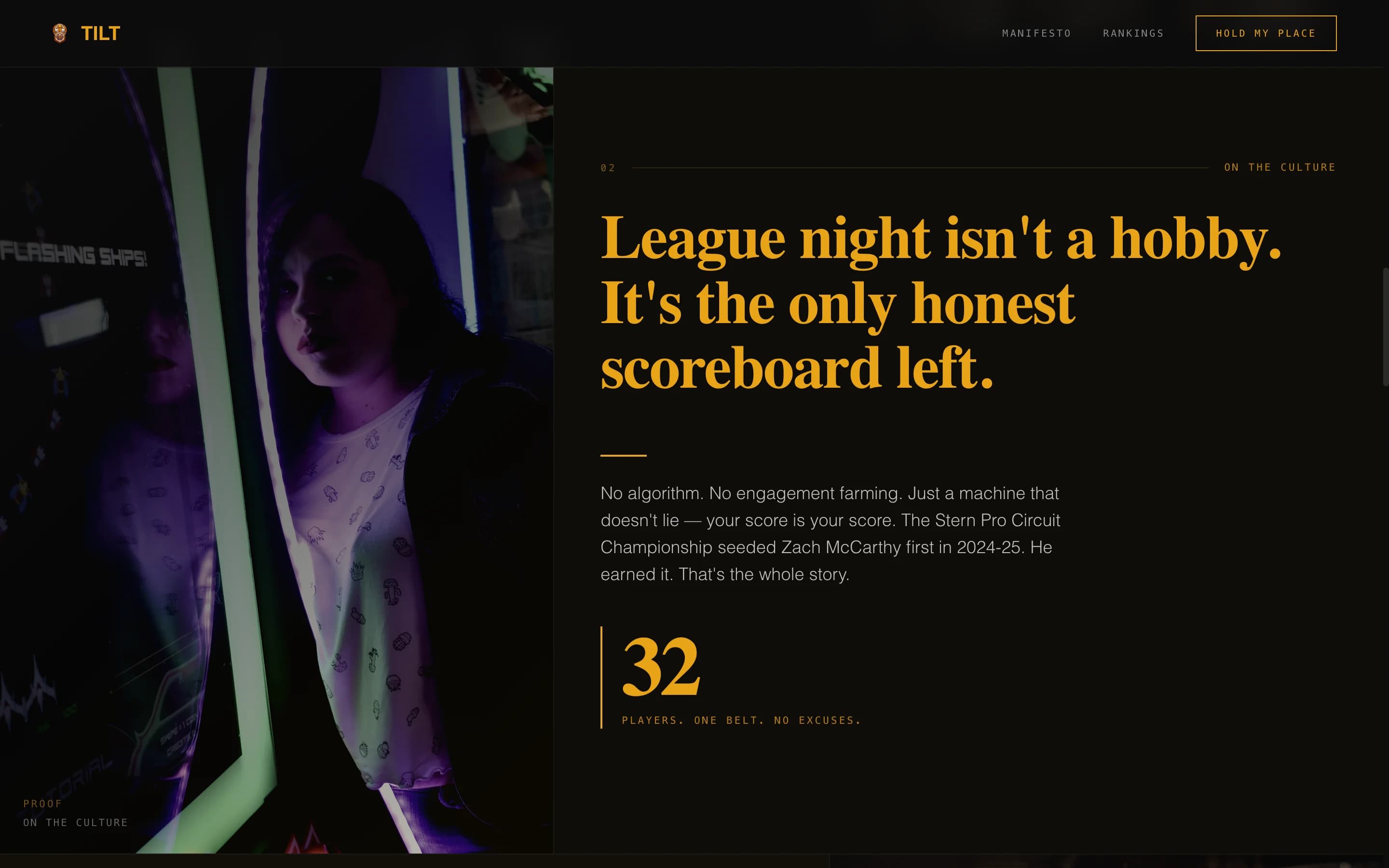Tilt - Cinematic Pinball Landing Page Template