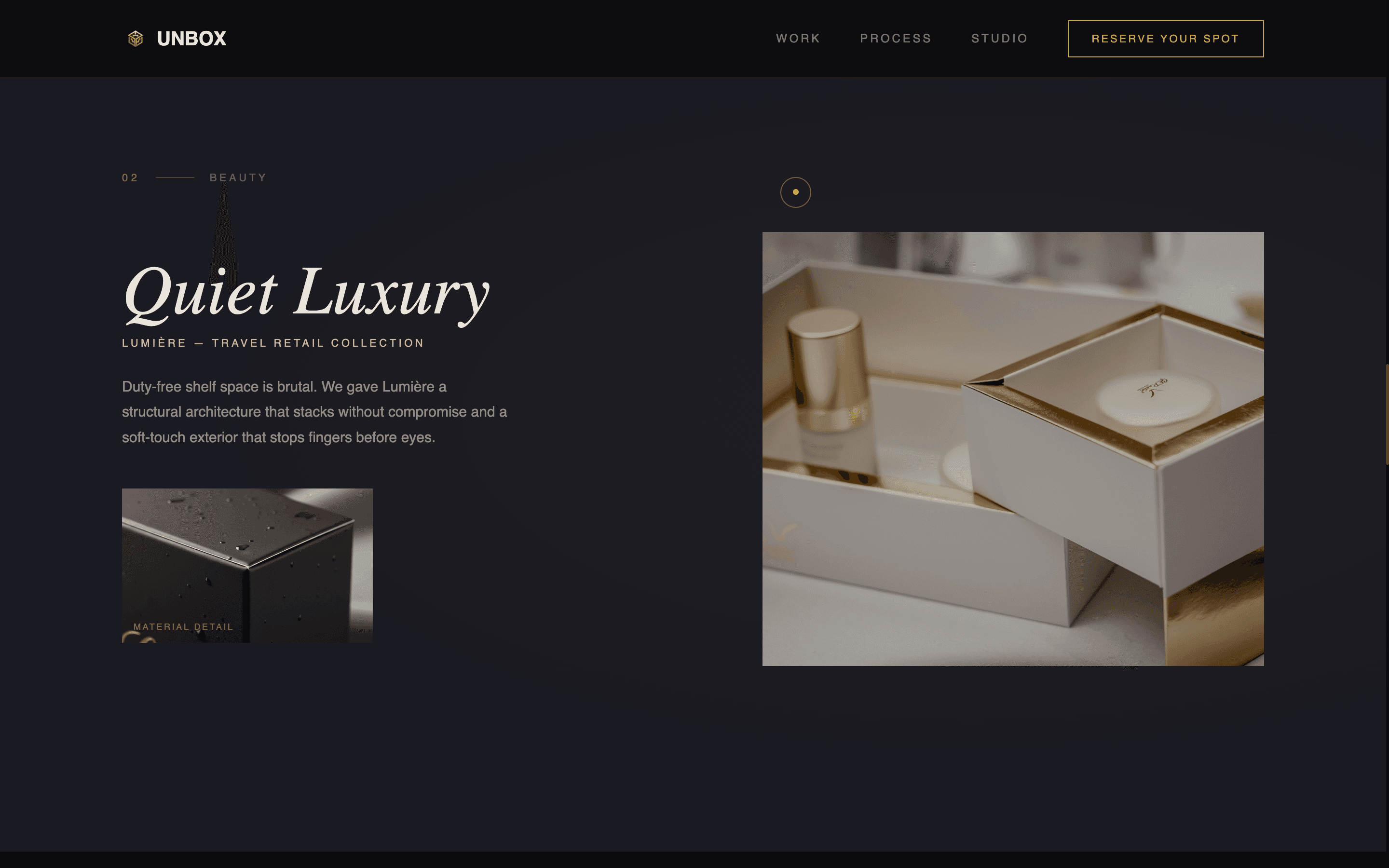 Unbox - Immersive Packaging Landing Page Template