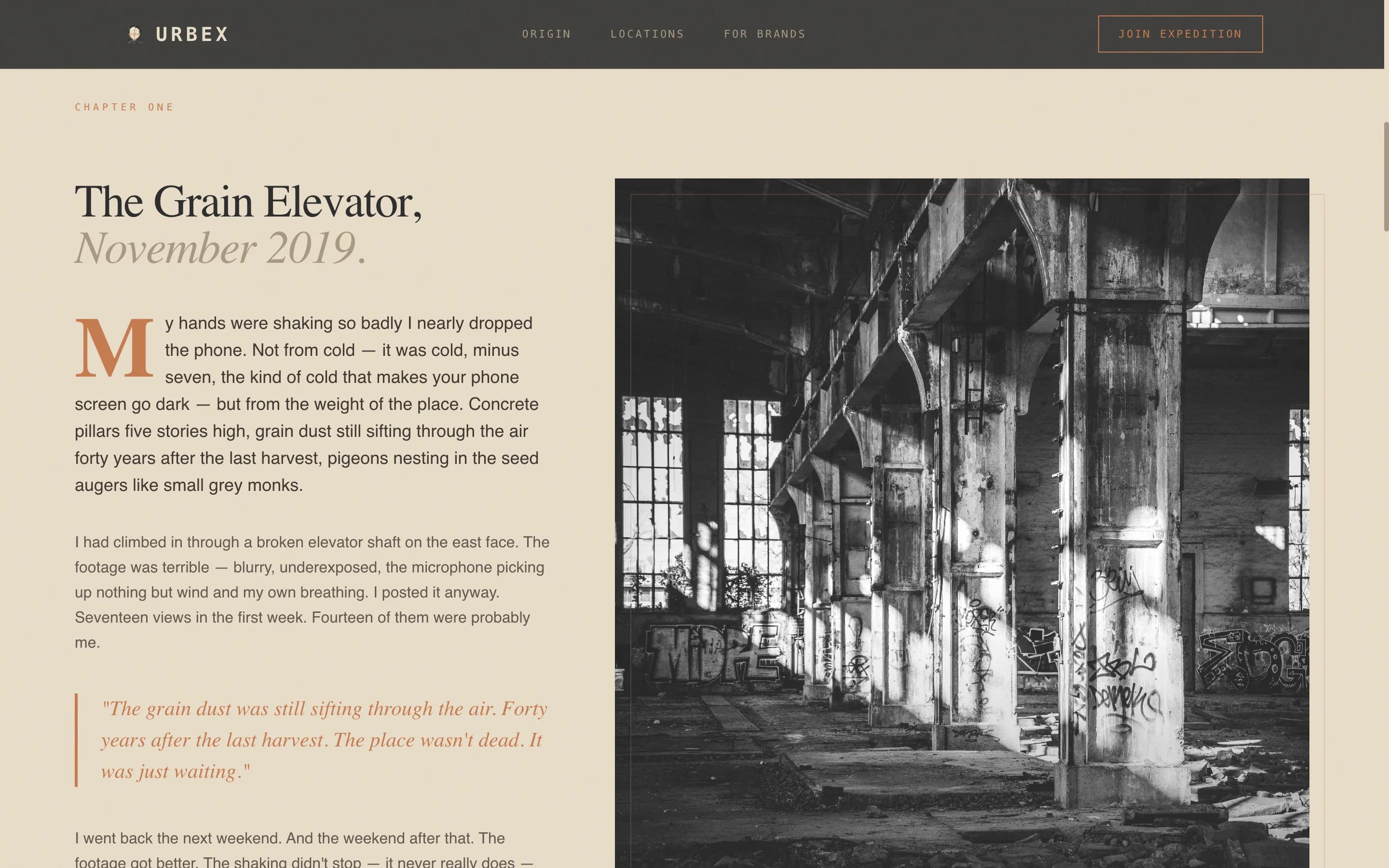 Urbex - Compelling Abandonedplaces Landing Page Template