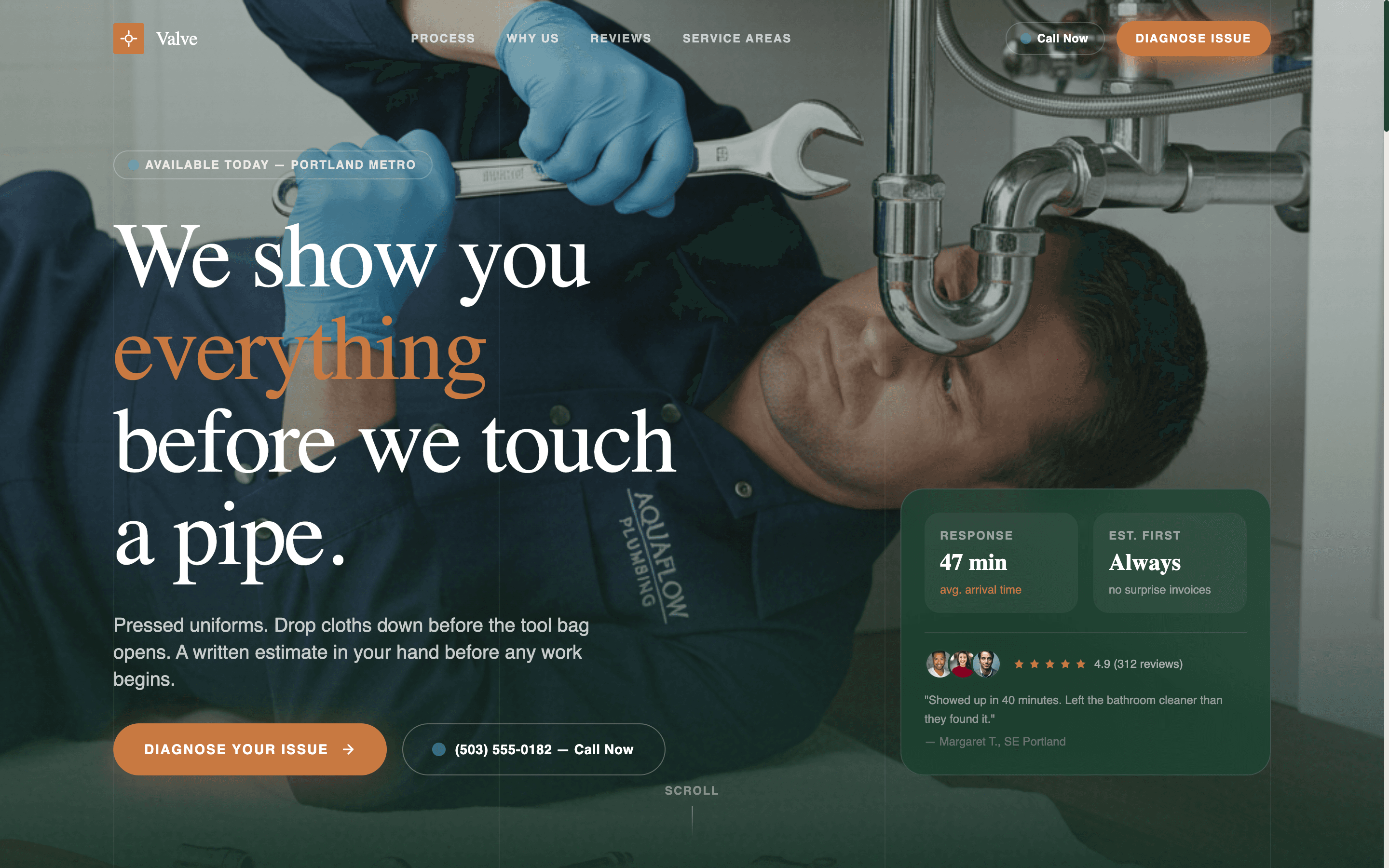 Valve - Trusted Plumbing Landing Page Template