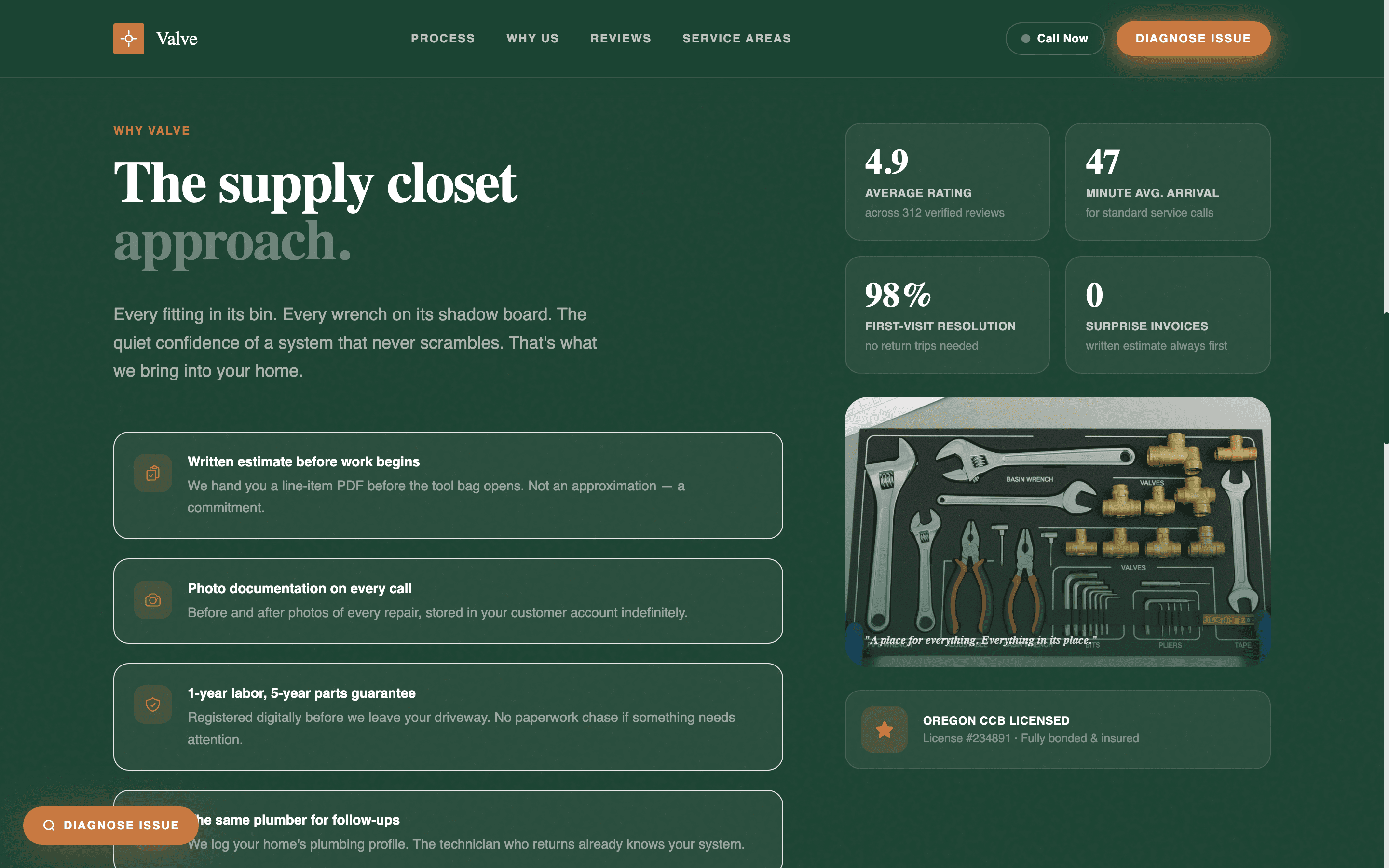 Valve - Trusted Plumbing Landing Page Template