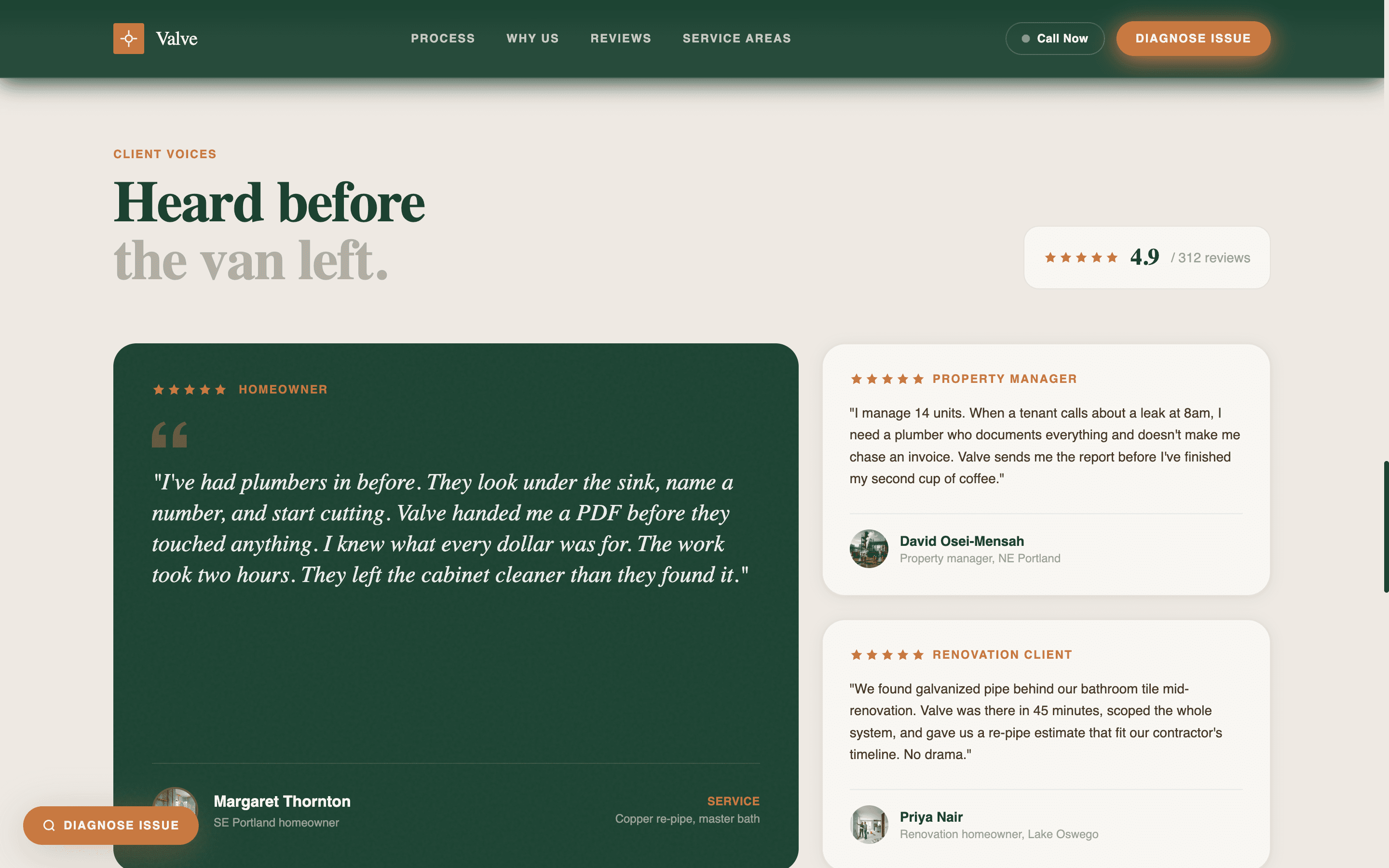 Valve - Trusted Plumbing Landing Page Template