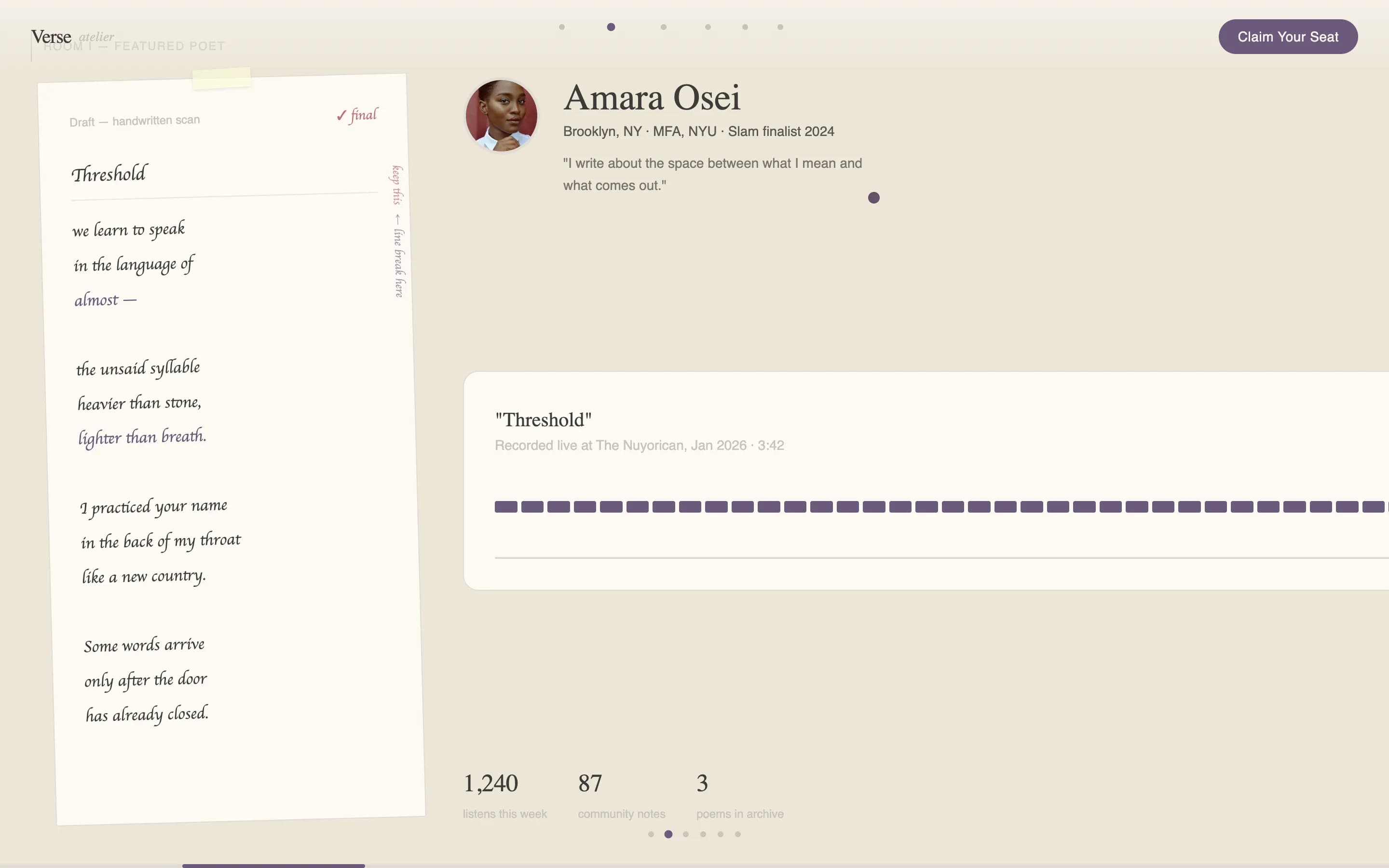 Verse - Captivating Poetry Landing Page Template