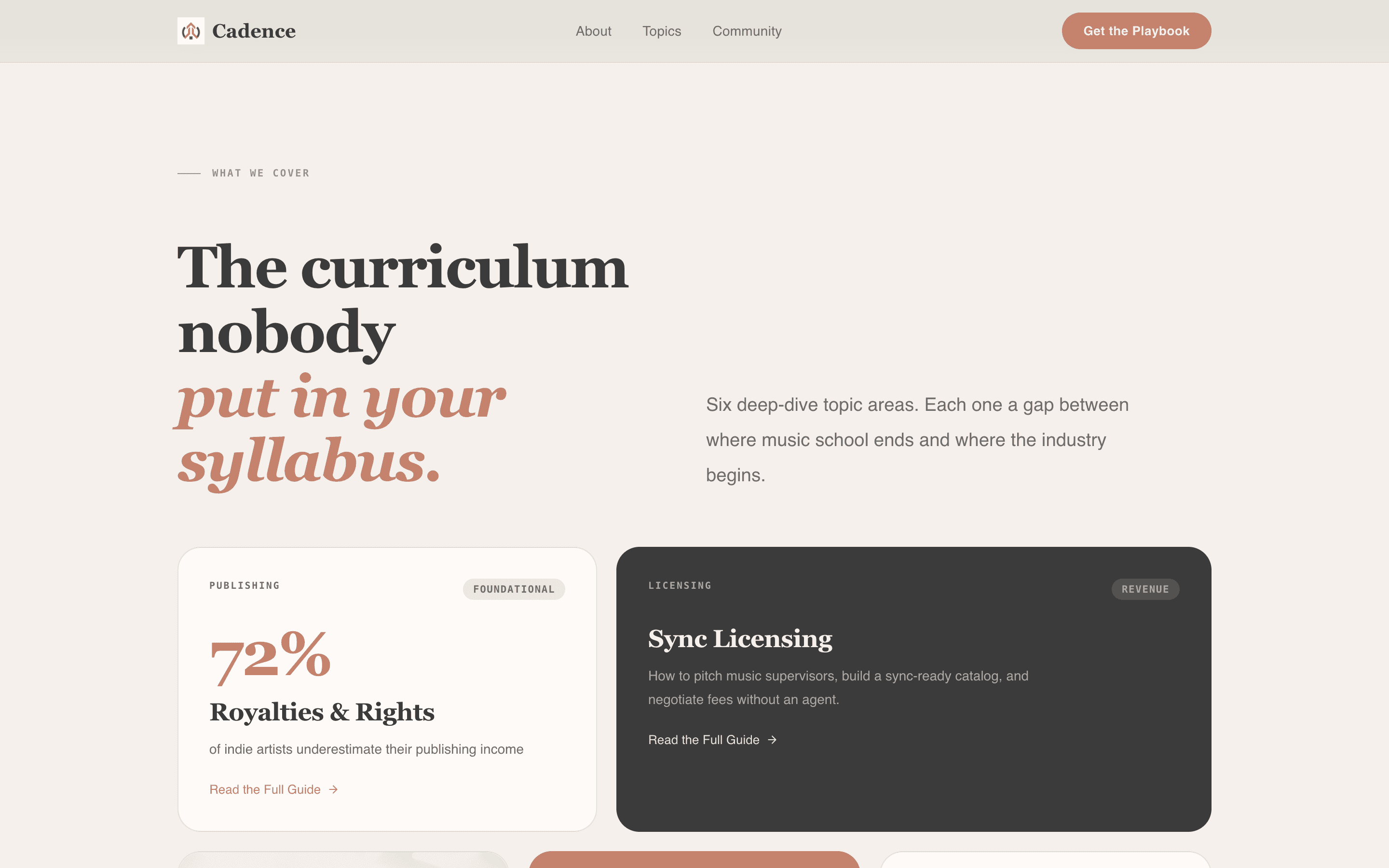 Cadence - Intentional Musician Landing Page Template