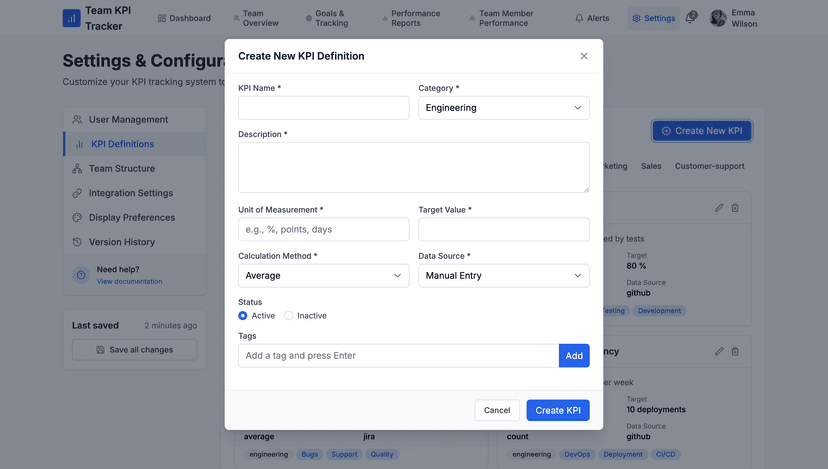 KPI dashboard app preview
