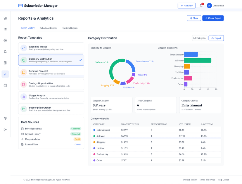 Subscription billing app preview
