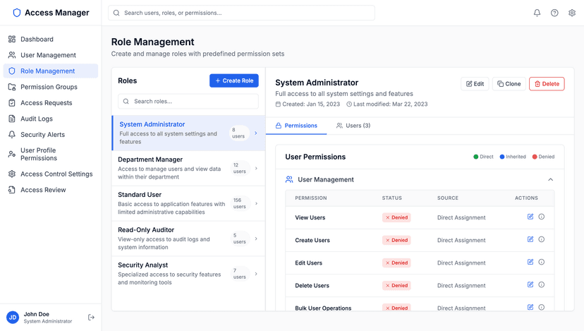 User permission app preview